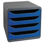 Exacompta Ladekastje Big Box Plus Polystyreen Grijs, Blauw 27.1 x 34,7 x 27.8 cm