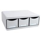 Exacompta Ladekastje met 3 lades Toolbox Maxi Kunststof Lichtgrijs 35.5 x 27 x 13.5 cm