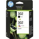 HP 302 originele inktcartridge X4D37AE zwart, cyaan, magenta, geel duopak 2 stuks