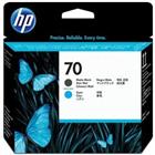 HP 70 Origineel Printkop C9404A Mat zwart, cyaan