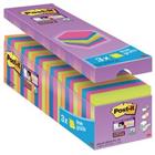 Post-it Super Sticky Notes 76 x 76 mm Neon Kleuren 90 Vellen Voordeelpak 21 blokken + 3 GRATIS