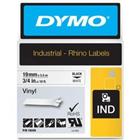 Dymo IND S0718620 / 18445 Authentiek Rhino Vinyl Labeltape Zelfklevend Zwart op wit 19 mm x 5.5m