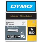 Dymo IND S0718100 / 18488 Authentiek Rhino Flexibel Nylon Labeltape Zelfklevend Zwart op wit 12 mm x 3.5m