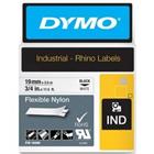 Dymo IND S0718120 / 18489 Authentiek Rhino Flexibel Nylon Labeltape Zelfklevend Zwart op wit 19 mm x 3.5m