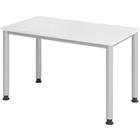 Hammerbacher In hoogte verstelbaar Recht Bureau met 4-voet Express Q Wit, zilver 1,200 x 672 x 685 - 810 mm