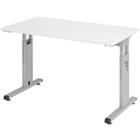 Hammerbacher in hoogte verstelbaar recht bureau met C-voet Express Q Wit, Zilver 1,200 x 672 x 685 - 810 mm