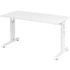 Hammerbacher In hoogte verstelbaar Recht Bureau met C-voet Express Q Wit 1,400 x 672 x 685 - 810 mm