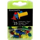 Exacompta Papic Punaises PS (Polystyreen) 10 mm Multikleur Pak van 25