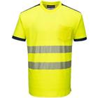 T-shirt Korte Mouw PW3 Hi-Vis Vision Blauw/geel T181 Portwest