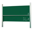 Dubbelvlaksbord Softline profiel 19mm, hoogteverstelbaar, kolommen, email groen 120x250 cm