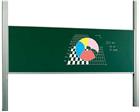 Enkelvlaksbord Softline profiel 19mm, hoogteverstelbaar, kolommen, email groen 100x400 cm