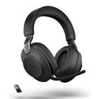 Jabra Evolve2 85 MS Draadloos Stereo Headset Over het hoofd Noise Cancelling Bluetooth, 3,5 mm Jack Male, USB Type-A met Microfoon Zwart
