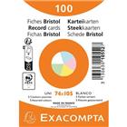 Steekkaart Bristol blanco niet-geperforeerd - Set 100 - Exacompta