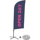 Beach Flag Alu Wind Compleet - Open 24/7 - kruisvoet - Showdown.