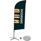 Beach Flag Alu Wind compleet - SANDWICHES - kruisvoet - Showdown.