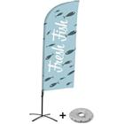 Beach Flag Alu Wind compleet - Fresh Fish- - kruisvoet - Showdown.