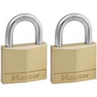 Hangslot -massief messing - set van 2 - Master Lock