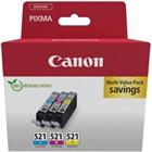 Canon 521 Origineel Inktcartridge Cyaan, Geel, Magenta Multipak van 3