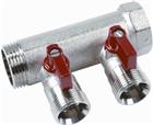 Henco VB met geint.kogelkraan rood CV/perslucht/tap/koelwater verdeler | VB060502-ROOD