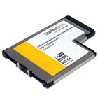 StarTech.com 2-poorts verzonken gemonteerde ExpressCard 54 mm SuperSpeed USB 3.0 kaartadapter met UASP-ondersteuning