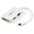 StarTech.com A/V-reisadapter: 3-in-1 Mini DisplayPort naar VGA DVI- of HDMI-converter wit