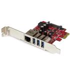 StarTech.com 3-poorts PCI Express USB 3.0-kaart + gigabit Ethernet