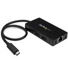 StarTech.com 3 Poorts USB 3.0 Hub met Gigabit Ethernet USB-C inclusief voedingsadapter