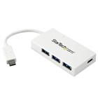 StarTech.com 4 poorts USB-C hub USB-C naar 1x USB-C en 3x USB-A USB 3.0 hub wit