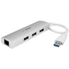 3 Port Portable USB 3.0 Hub plus GbE