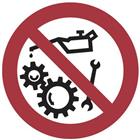 Verbodsbord - Niet werken aan een bewegende machine - Aluminium