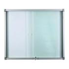 Binnenvitrine Leaf - Aluminium achterwand - Deur van veiligheidsglas