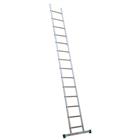 Enkelvoudige aluminium ladder Prima - 11 tot 21 schuine sporten - stabilisatiestang - Facal