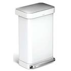 Rechthoekige afvalbak met pedaal rvs 45 l met Liner Pocket Simplehuman