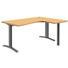 Bureau Compact - Pure - Vast onderstel - Beuken/aluminium