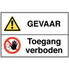 Gecombineerd waarschuwingsbord - Gevaar - Hard